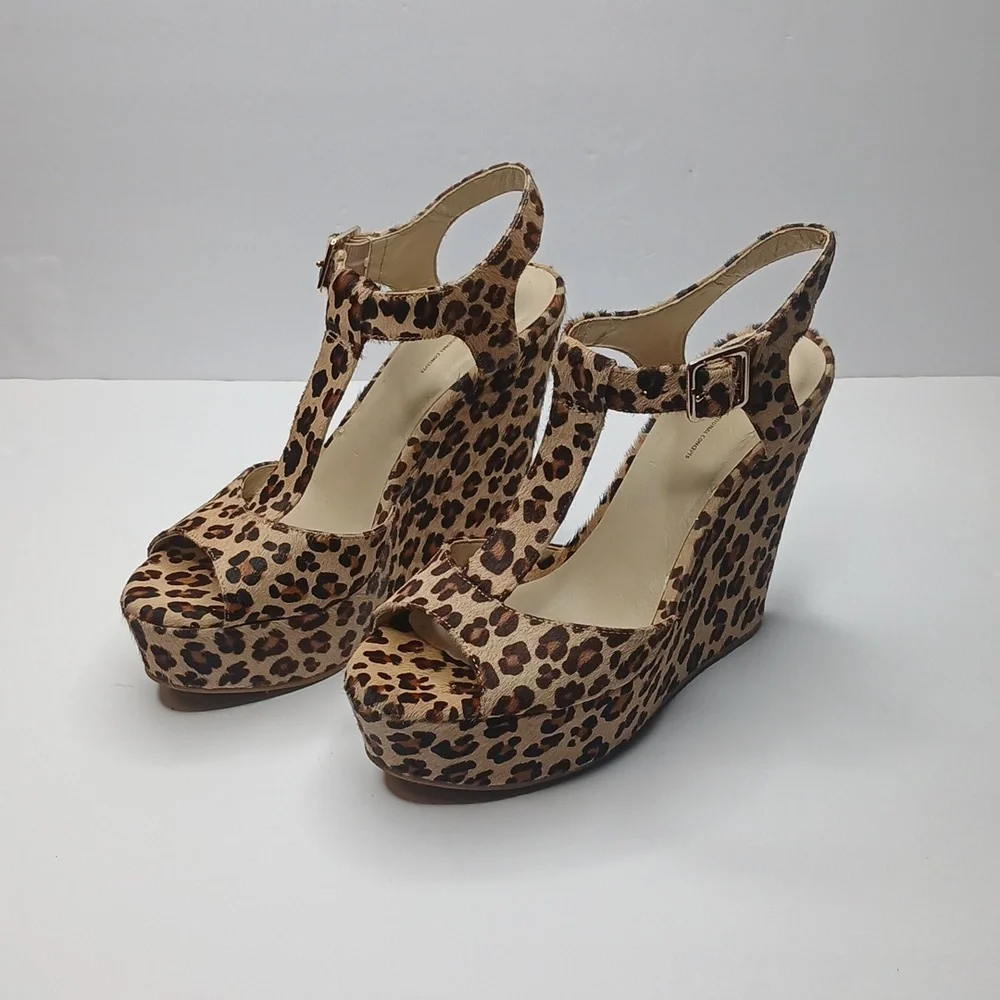 INC‎ International Concepts leopard print wedge sandals